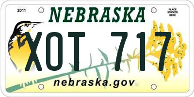 NE license plate XOT717