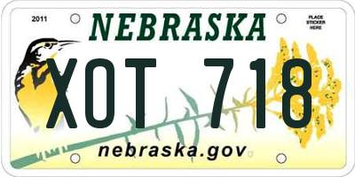NE license plate XOT718