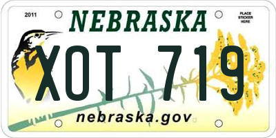 NE license plate XOT719