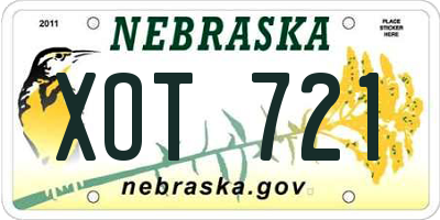 NE license plate XOT721