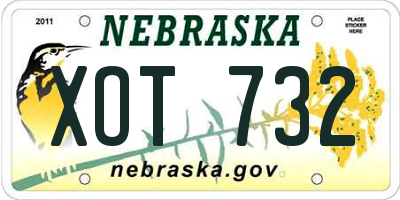 NE license plate XOT732