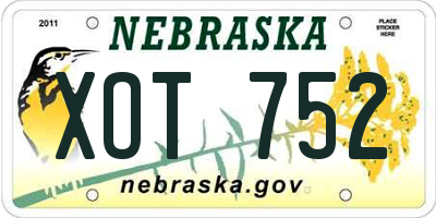 NE license plate XOT752