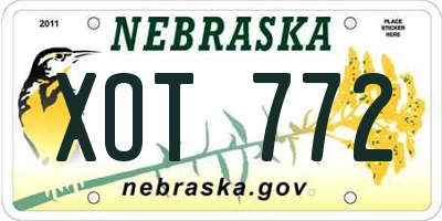 NE license plate XOT772