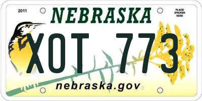 NE license plate XOT773