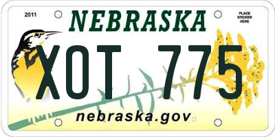NE license plate XOT775