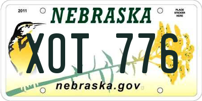 NE license plate XOT776