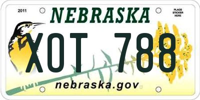 NE license plate XOT788