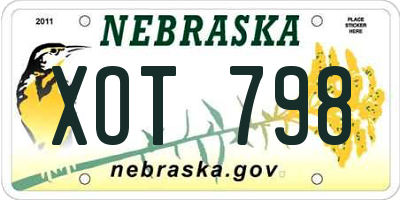 NE license plate XOT798