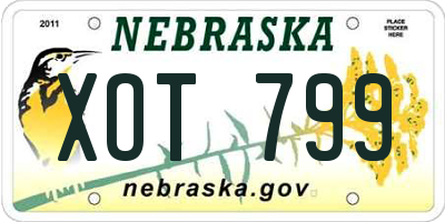 NE license plate XOT799