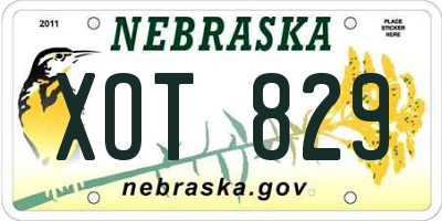 NE license plate XOT829