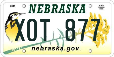 NE license plate XOT877