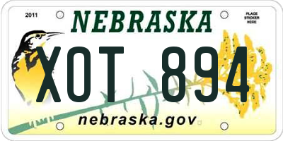 NE license plate XOT894