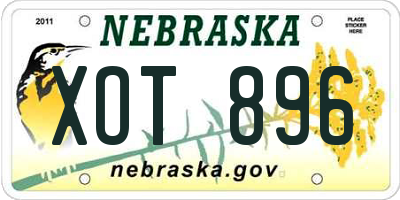 NE license plate XOT896