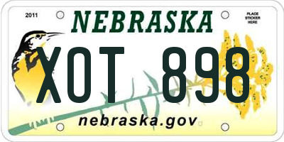 NE license plate XOT898