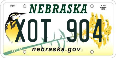 NE license plate XOT904