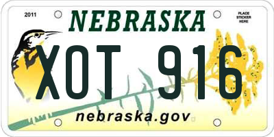 NE license plate XOT916