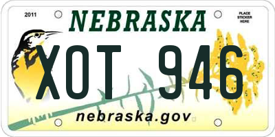 NE license plate XOT946