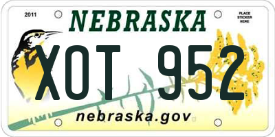 NE license plate XOT952