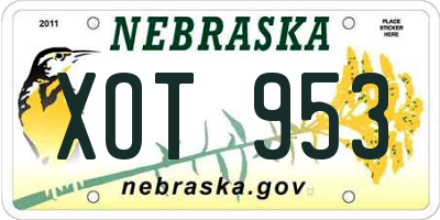 NE license plate XOT953
