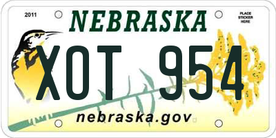 NE license plate XOT954