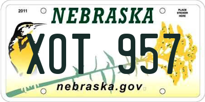 NE license plate XOT957