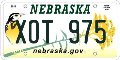 NE license plate XOT975
