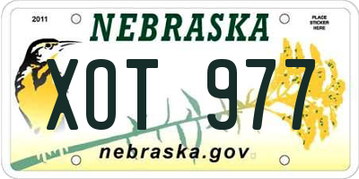 NE license plate XOT977