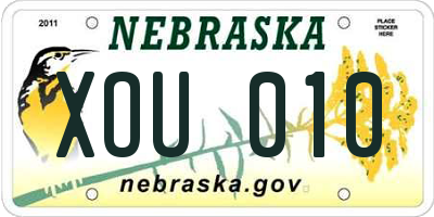 NE license plate XOU010