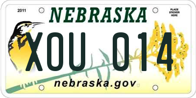 NE license plate XOU014