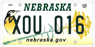 NE license plate XOU016