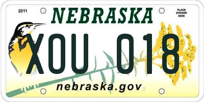 NE license plate XOU018