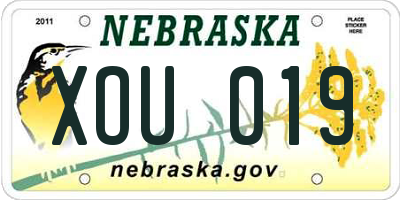 NE license plate XOU019