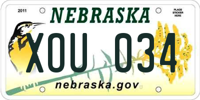 NE license plate XOU034