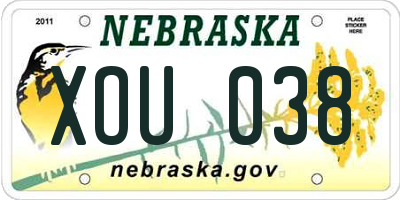NE license plate XOU038