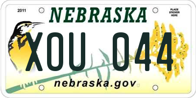 NE license plate XOU044