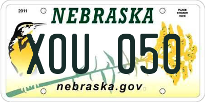 NE license plate XOU050