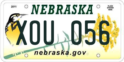 NE license plate XOU056