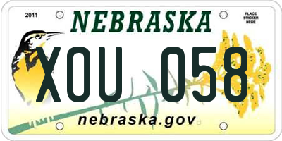 NE license plate XOU058