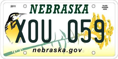 NE license plate XOU059