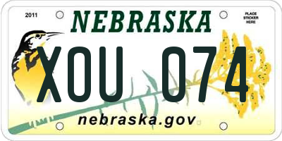 NE license plate XOU074