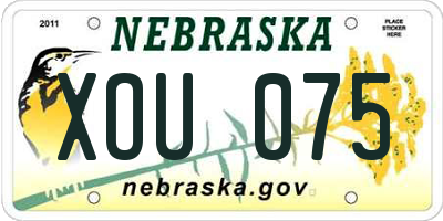 NE license plate XOU075