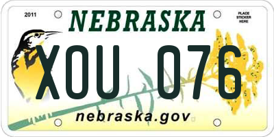 NE license plate XOU076