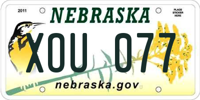 NE license plate XOU077