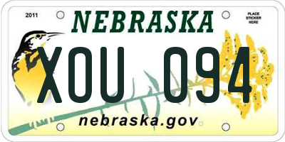 NE license plate XOU094