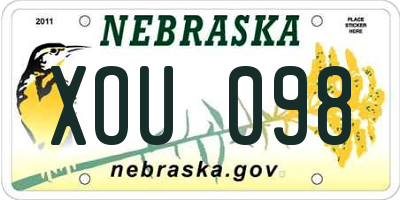 NE license plate XOU098