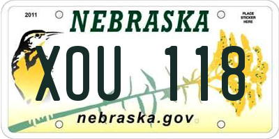 NE license plate XOU118