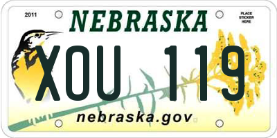 NE license plate XOU119