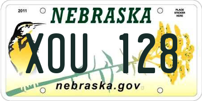 NE license plate XOU128