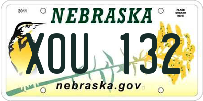 NE license plate XOU132
