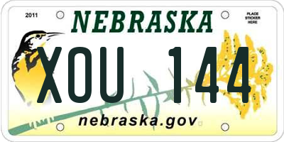 NE license plate XOU144